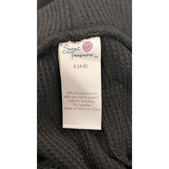 Secret Treasures Women S 4-6 Black Pajama Short Sleeve Top Pants Pockets Buttons - Picture 11 of 12